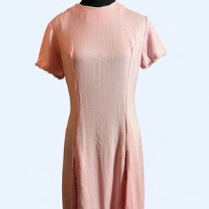 Vintage 60s Pink Linen Dress
